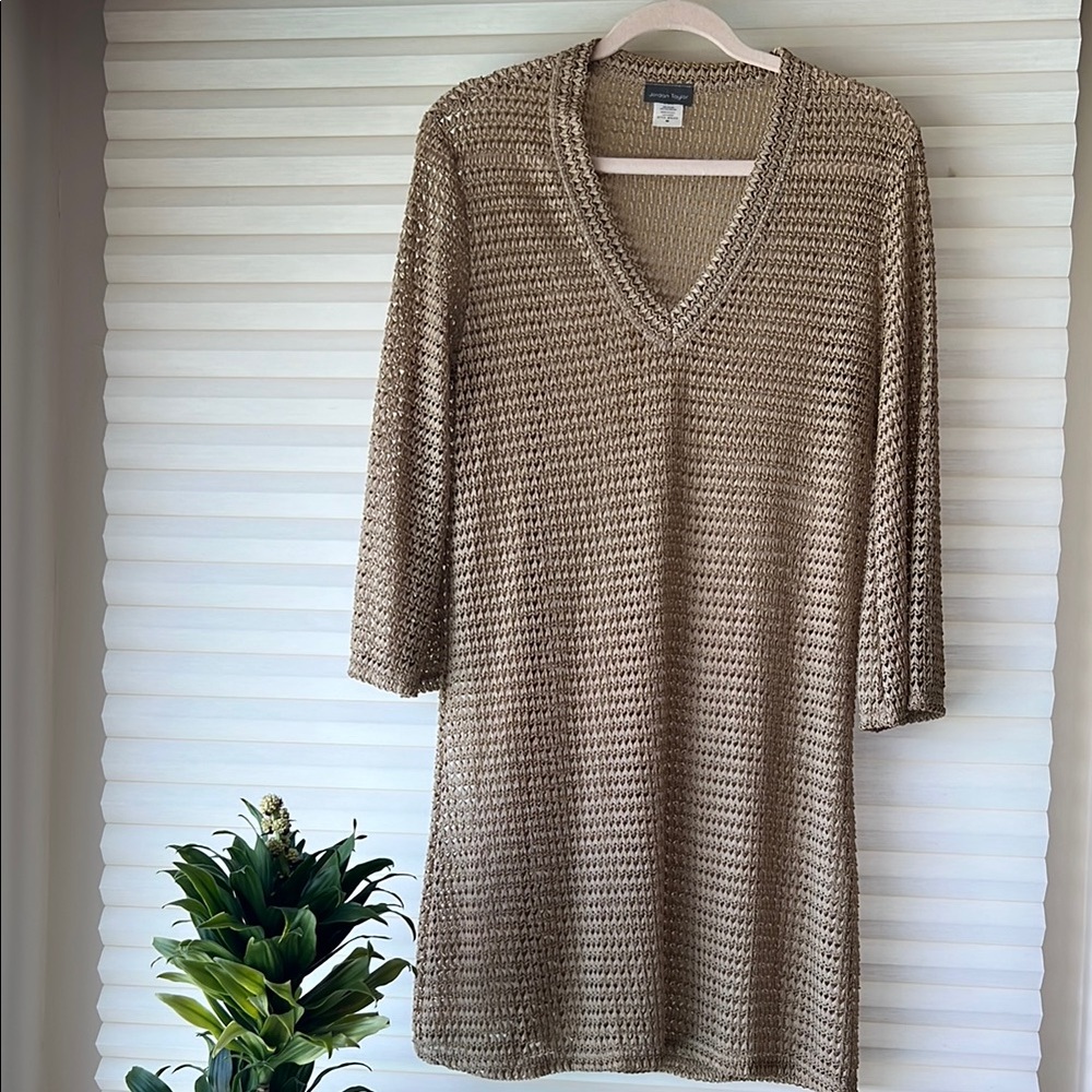 Shimmery Beige Swimsuit Coverup
